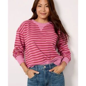 Evereve Pink Striped Sweatshirt